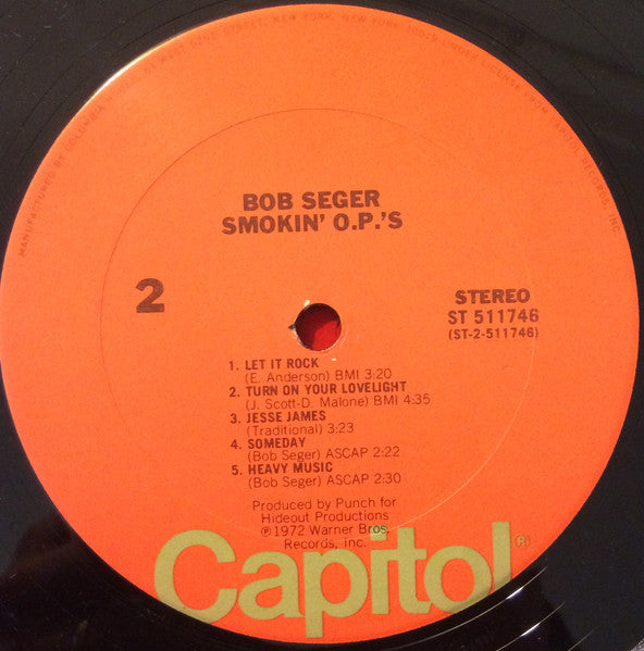 Bob Seger : Smokin' O.P.'S (LP, Album, Club, RE)