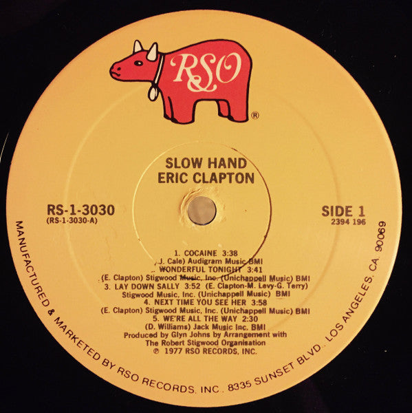 Eric Clapton : Slowhand (LP, Album, Ric)