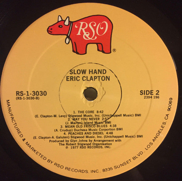 Eric Clapton : Slowhand (LP, Album, Ric)