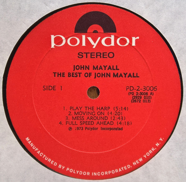 John Mayall : The Best Of John Mayall (2xLP, Comp, All)