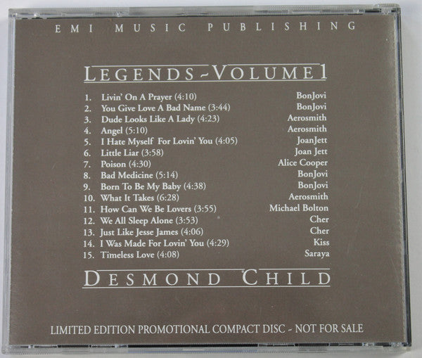 Various : Volume 1 - Legends, The Music Of Desmond Child (CD, Comp, Ltd, Promo)