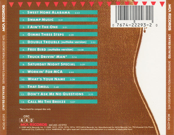 Lynyrd Skynyrd : Skynyrd's Innyrds - Their Greatest Hits (CD, Comp, Club)