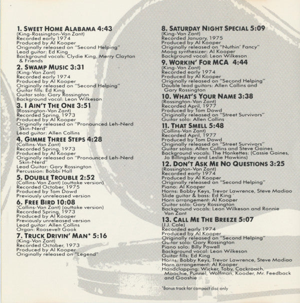Lynyrd Skynyrd : Skynyrd's Innyrds - Their Greatest Hits (CD, Comp, Club)