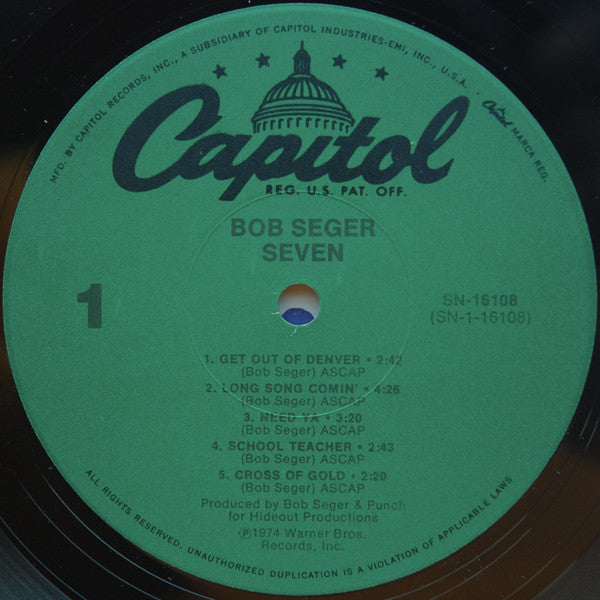 Bob Seger : Seven (LP, Album, RE, Jac)