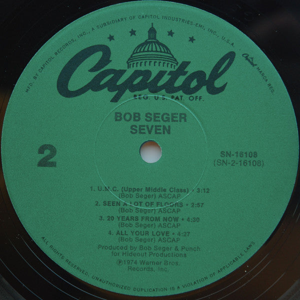 Bob Seger : Seven (LP, Album, RE, Jac)