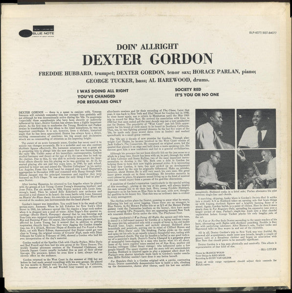 Dexter Gordon : Doin' Allright (LP, Album)