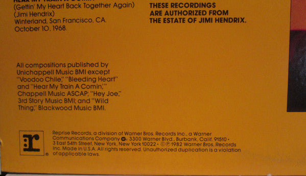 Jimi Hendrix : The Jimi Hendrix Concerts (2xLP, Comp, Club)