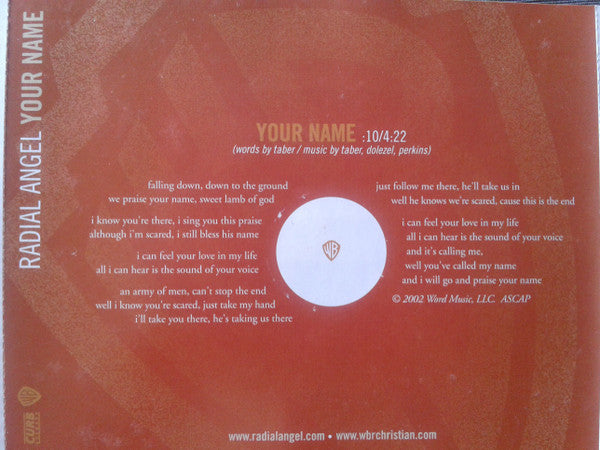 Radial Angel : Your Name (CD, Single, Promo)