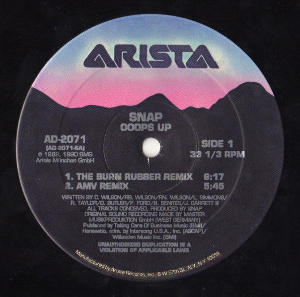 Snap! : Ooops Up (12")