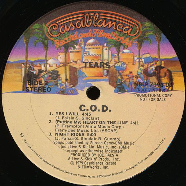 C.O.D. (7) : Tears (LP, Album, Promo, 53)