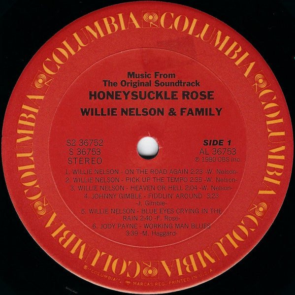 Willie Nelson & Family : Honeysuckle Rose (Music From The Original Soundtrack) (2xLP, Album, Ter)