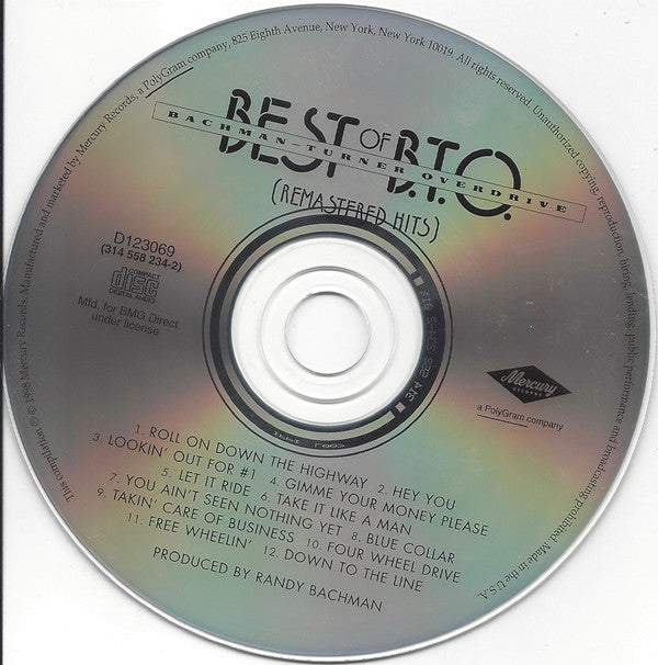 Bachman-Turner Overdrive : Best Of B.T.O. (Remastered Hits) (CD, Comp, Club, RE, RM)
