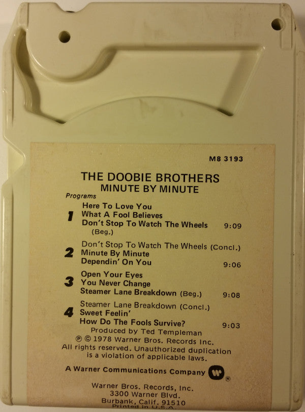 The Doobie Brothers : Minute By Minute (8-Trk, Album, Club)