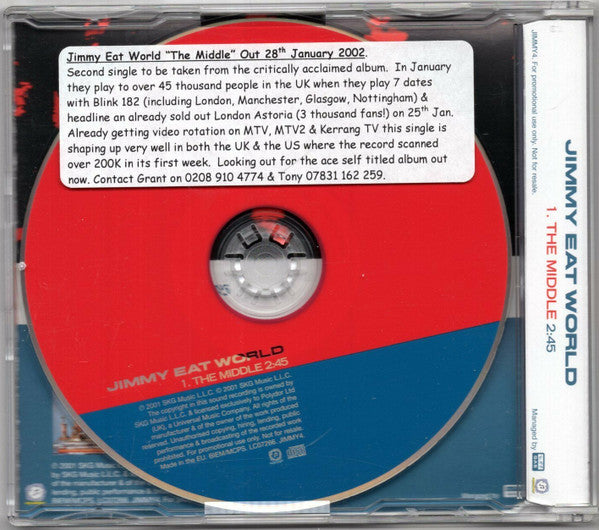 Jimmy Eat World : The Middle (CD, Single, Promo)