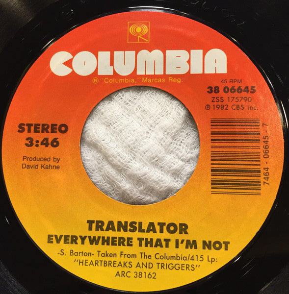 Translator (3) : Everywhere That I'm Not / Current Events (7", Single)