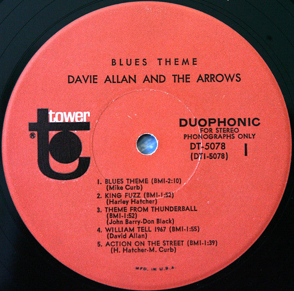 Davie Allan & The Arrows : Blues Theme (LP, Album)