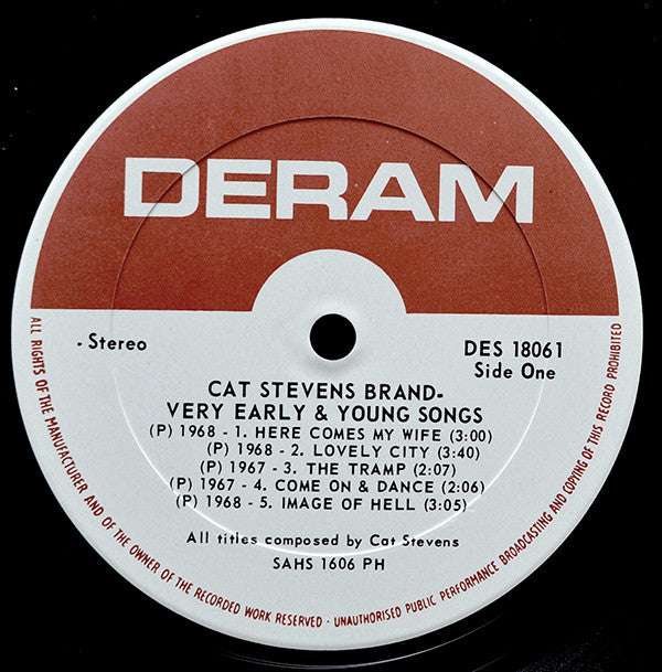 Cat Stevens : Very Young And Early Songs (LP, Comp, PH-)