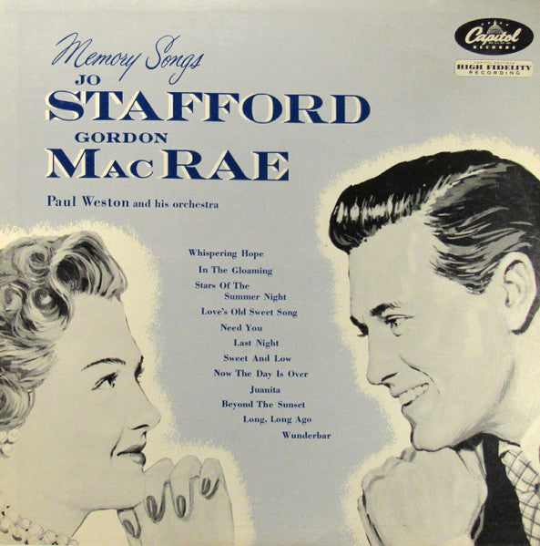 Jo Stafford and Gordon Macrae : Memory Songs (LP, Mono)