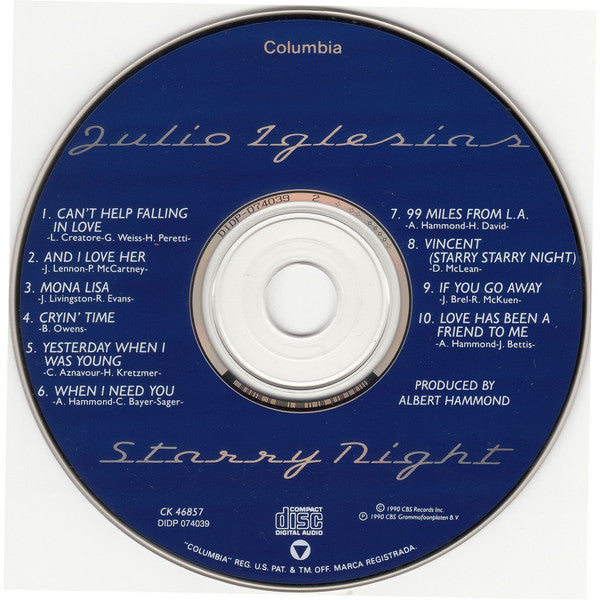 Julio Iglesias : Starry Night (CD, Album)