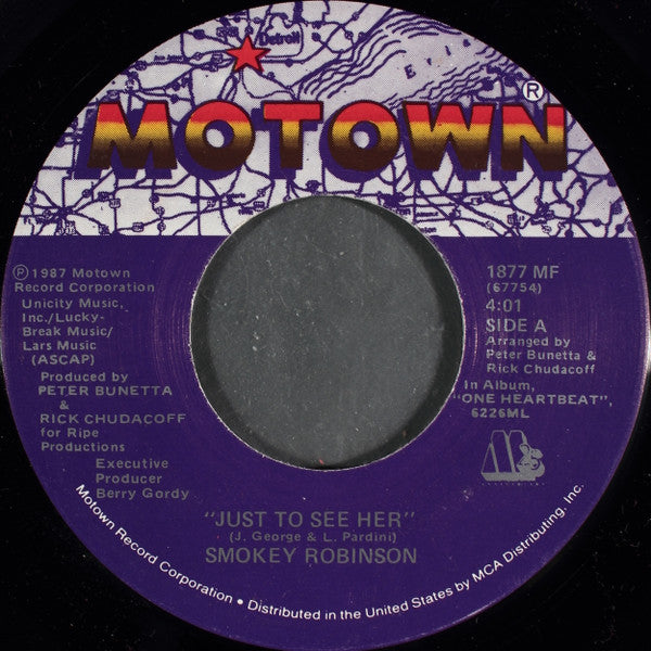 Smokey Robinson : Just To See Her (7", Single)