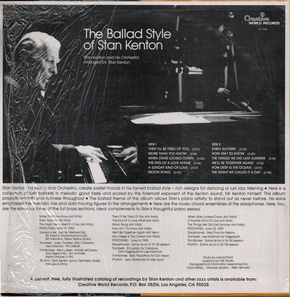 Stan Kenton : The Ballad Style Of Stan Kenton (LP, Album, RE)