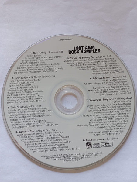 Various : 1997 A&M Rock Sampler (CD, Comp, Promo, Smplr)