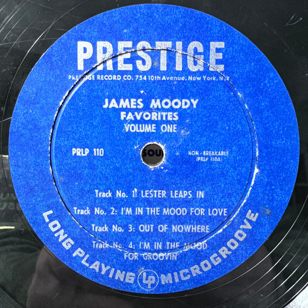 James Moody : Favorites Volume One (10", RE)