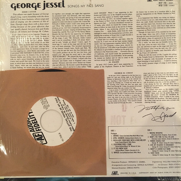 George Jessel : Songs My Pals Sang (LP, Album + 7")
