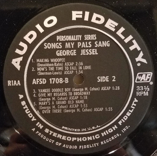 George Jessel : Songs My Pals Sang (LP, Album + 7")