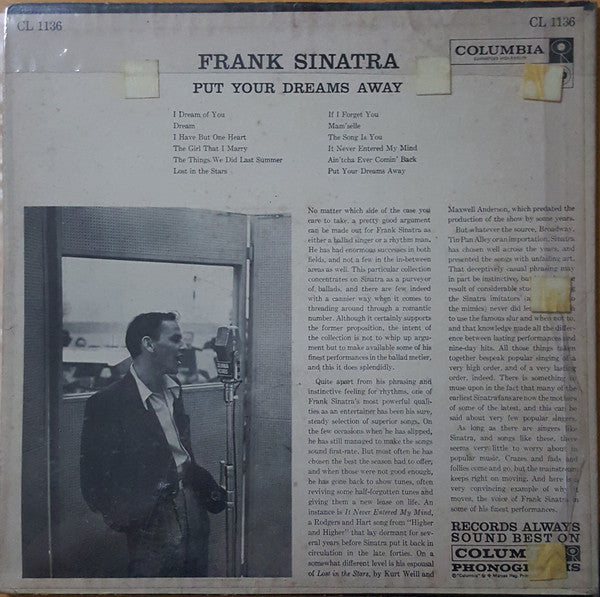 Frank Sinatra : Put Your Dreams Away (LP, Comp, Mono)