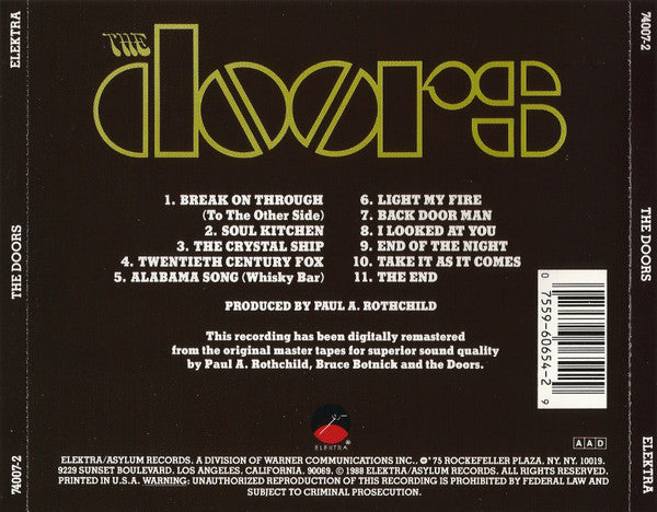 The Doors : The Doors (CD, Album, RE, RM, SRC)