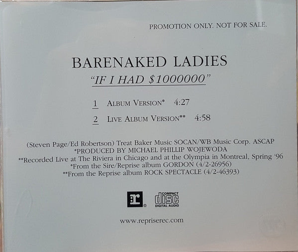 Barenaked Ladies : If I Had $1000000 (CD, Single, Promo)