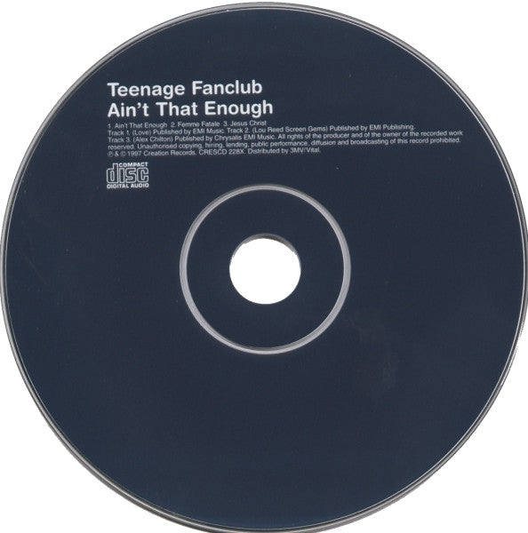 Teenage Fanclub : Ain't That Enough (CD, Single)