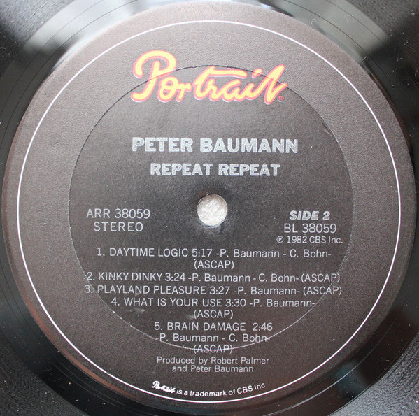 Peter Baumann : Repeat Repeat (LP, Album, Yel)