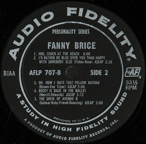 Fanny Brice : The Original Funny Girl (LP, Comp)