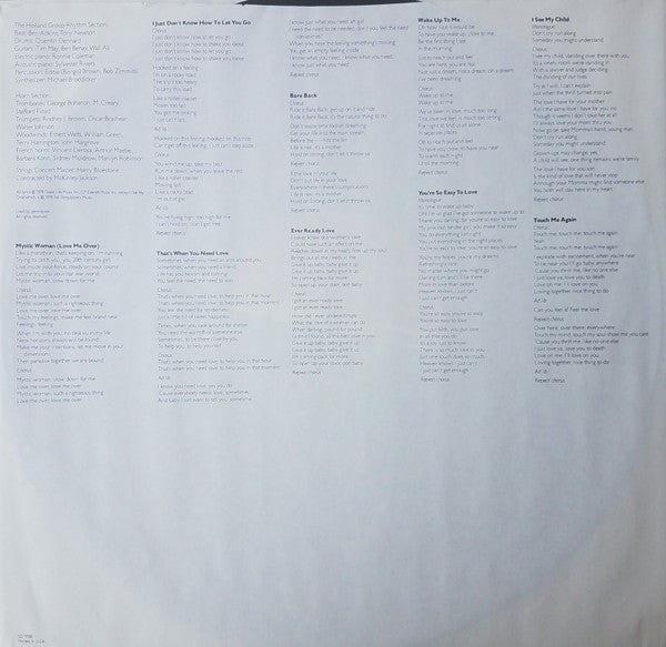 The Temptations : Bare Back (LP, Album, PR)