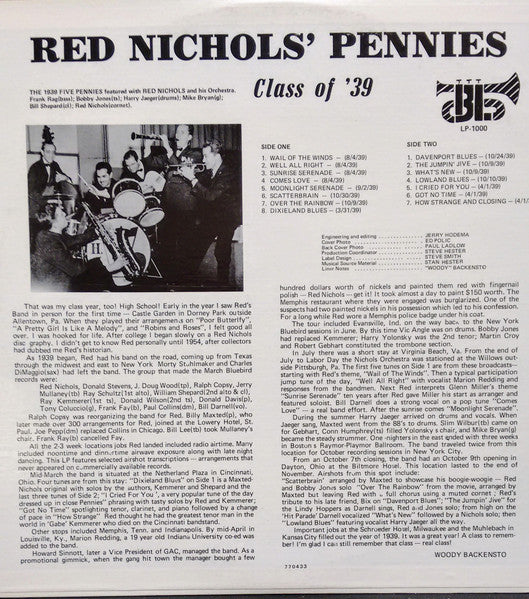 Red Nichols And His Pennies* : Class Of '39 (LP, Album)