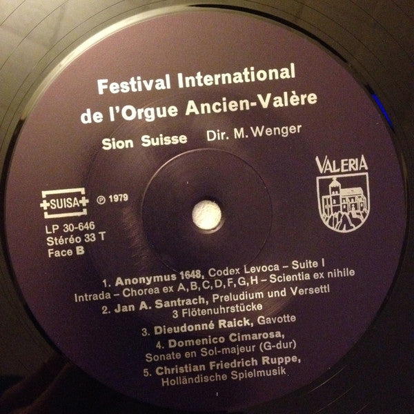 Various : Festival International De L'Orgue Ancien Valère - Sion (LP, Gat)