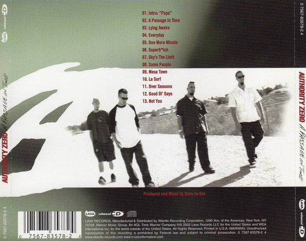 Authority Zero : A Passage In Time (CD, Album, Enh, RE)