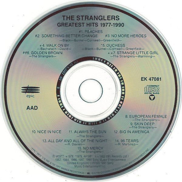 The Stranglers : Greatest Hits 1977 - 1990 (CD, Comp)