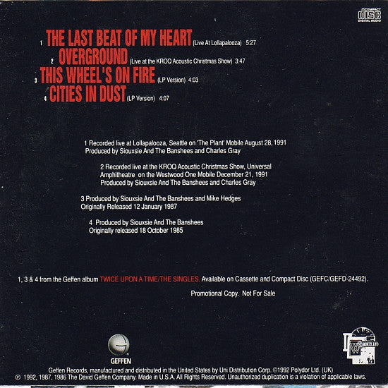 Siouxsie & The Banshees : 4-Cut Sampler (CD, Promo, Smplr)