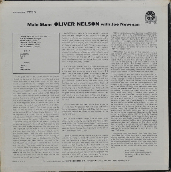 Oliver Nelson With Joe Newman : Main Stem (LP, Album, RE)