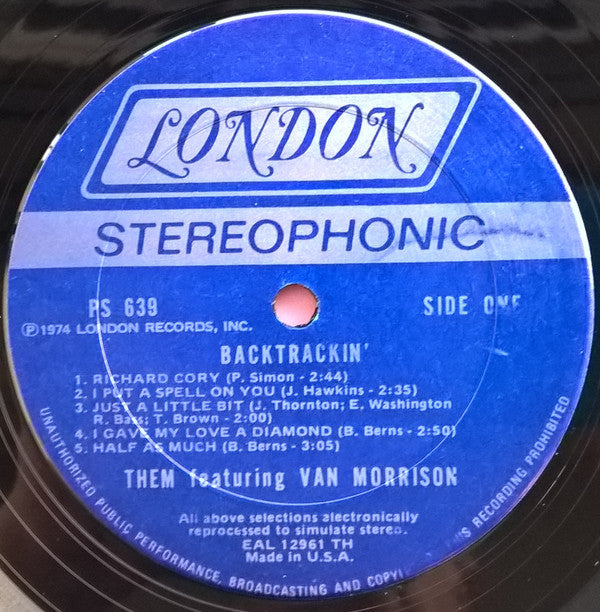 Them (3) Featuring Van Morrison : Backtrackin' (LP, Comp, Ter)