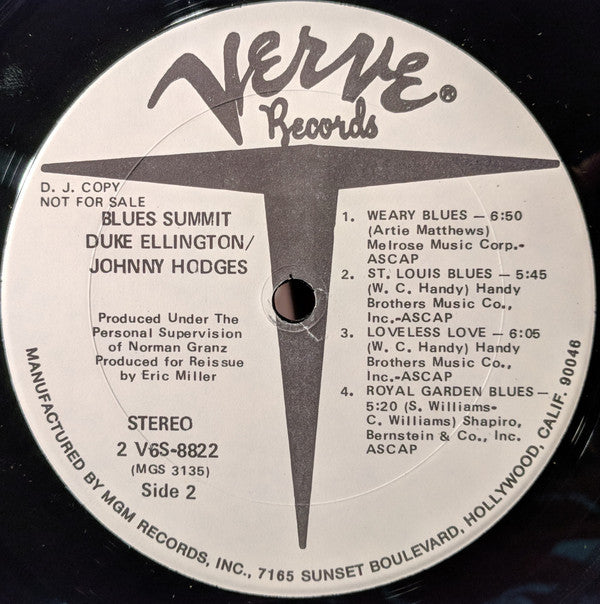 Duke Ellington / Johnny Hodges : Blues Summit (2xLP, Comp, Promo)