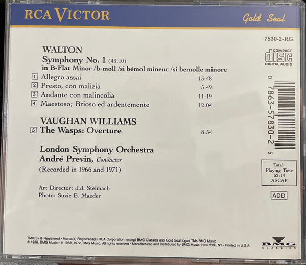 Walton* - André Previn, London Symphony Orchestra : Symphony No.1 (CD, RE, RM)