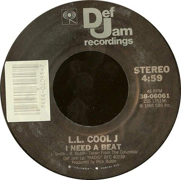 LL Cool J : You'll Rock (Remix) / I Need A Beat (7", Single, Styrene)