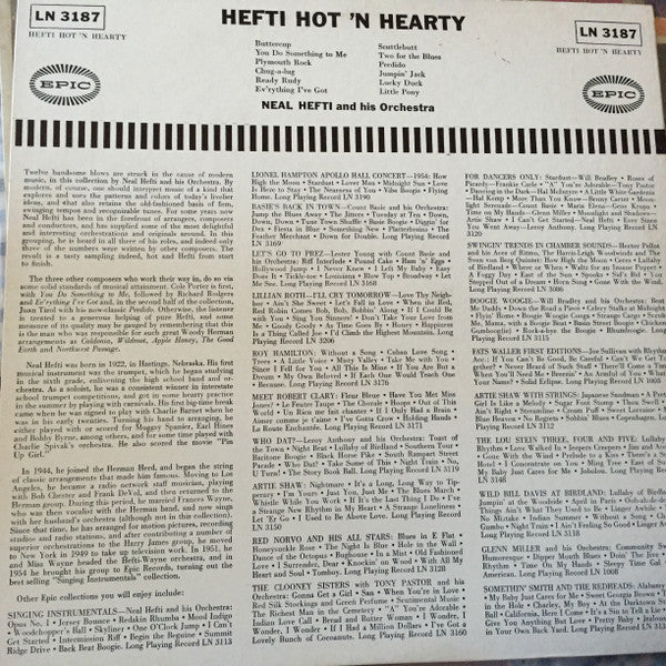 Neal Hefti And His Orchestra* : Hefti Hot 'n Hearty (LP, Album)