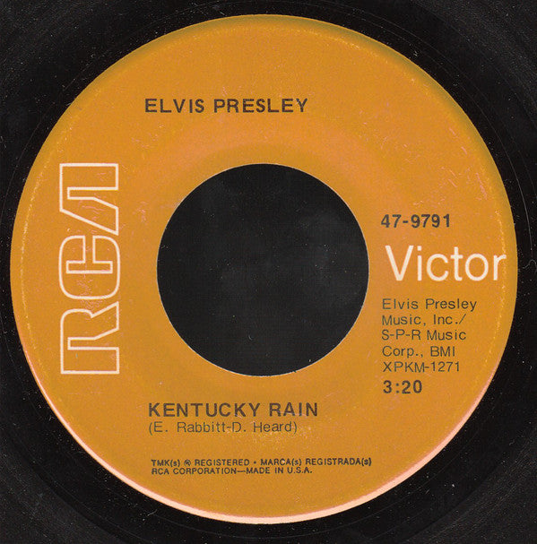 Elvis Presley : Kentucky Rain / My Little Friend (7", Single, Ind)