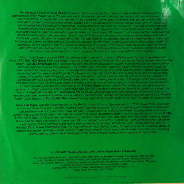 Queen : Live Killers (2xLP, Album, SP )