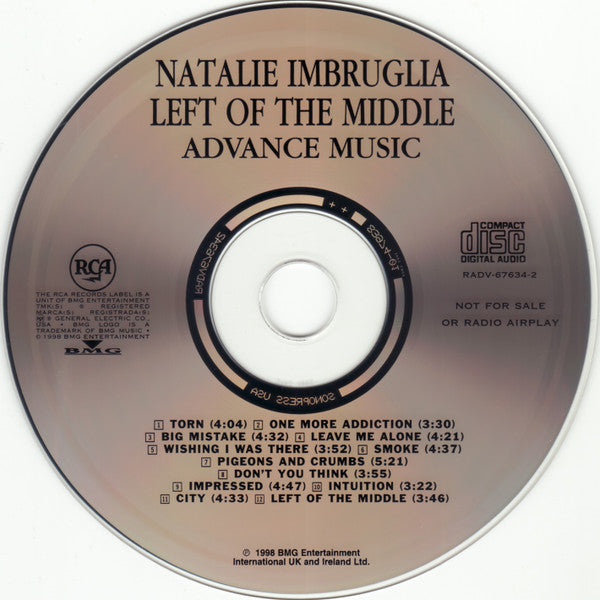 Natalie Imbruglia : Left Of The Middle (CD, Advance, Album, Promo)